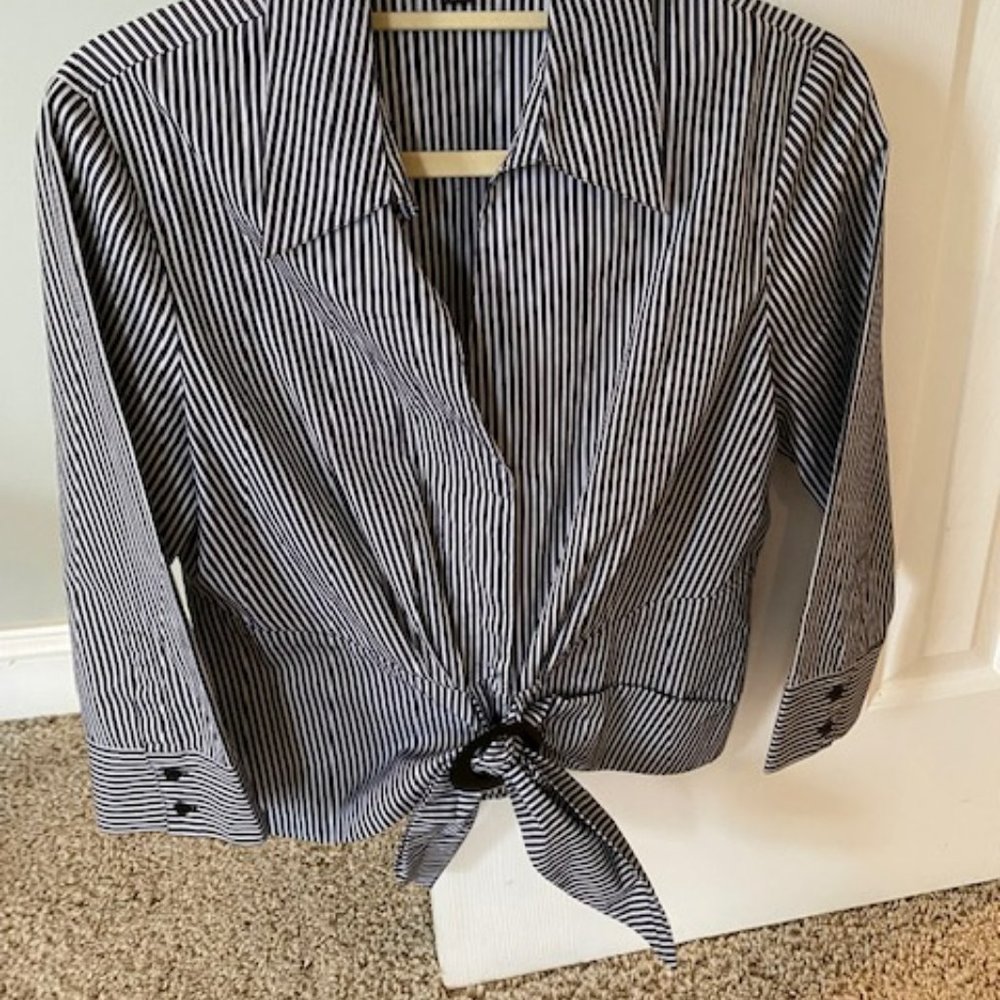Lafayette 148 NY Wrap Shirt Blouse Top